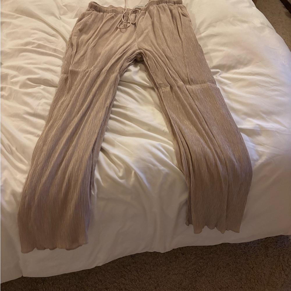 Champagne wide leg beachy pants